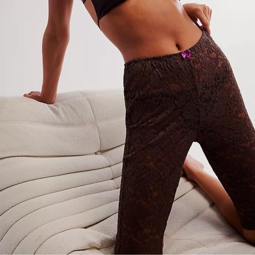 NWT 😍 Free People Brown Lace Pants